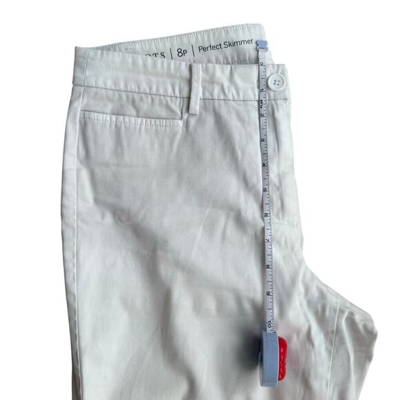 Talbots White Perfect Skimmer Cropped Pedal Pusher Pants Size 8P Casual Mature - Picture 11 of 13